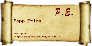 Popp Erina névjegykártya